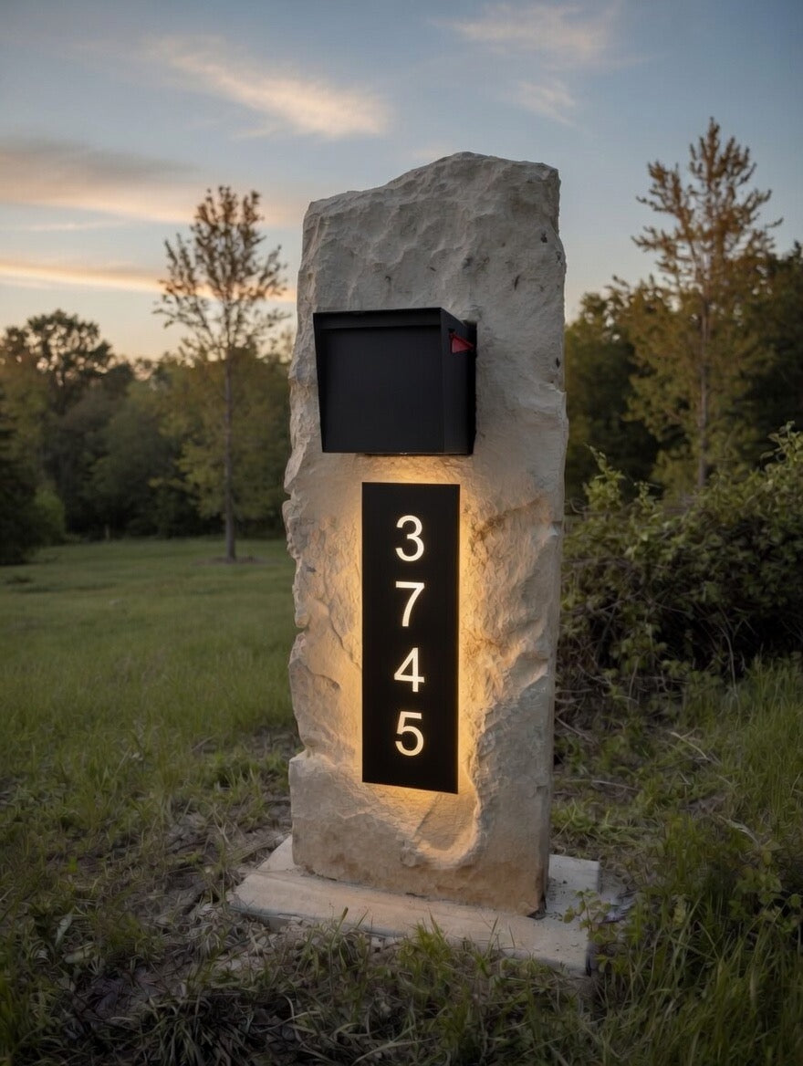 Newly Quarried Stone Mailbox