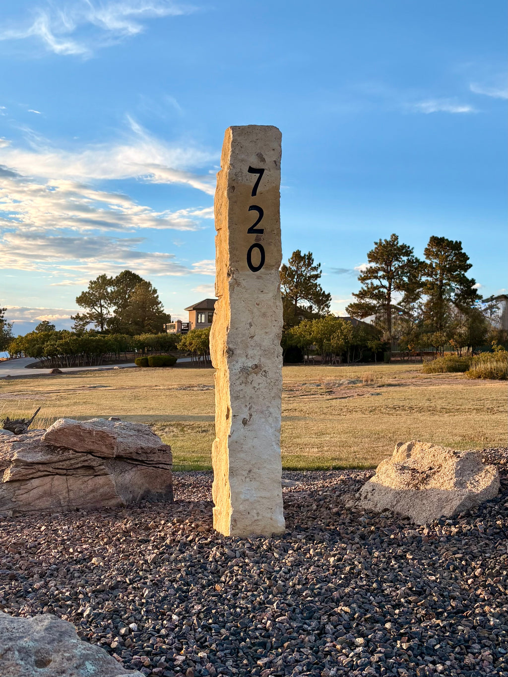 Historic Post Rock Address Marker (Engraved Characters)