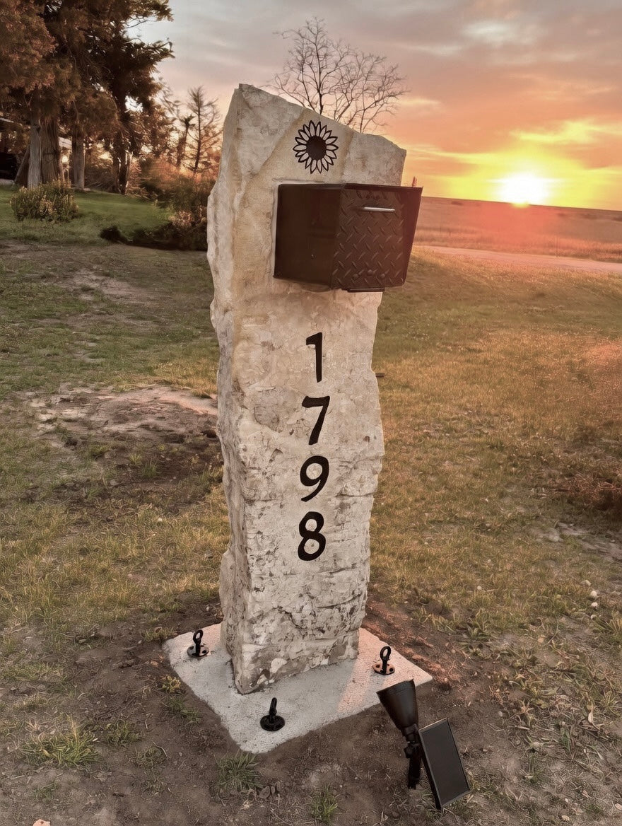 Newly Quarried Stone Mailbox