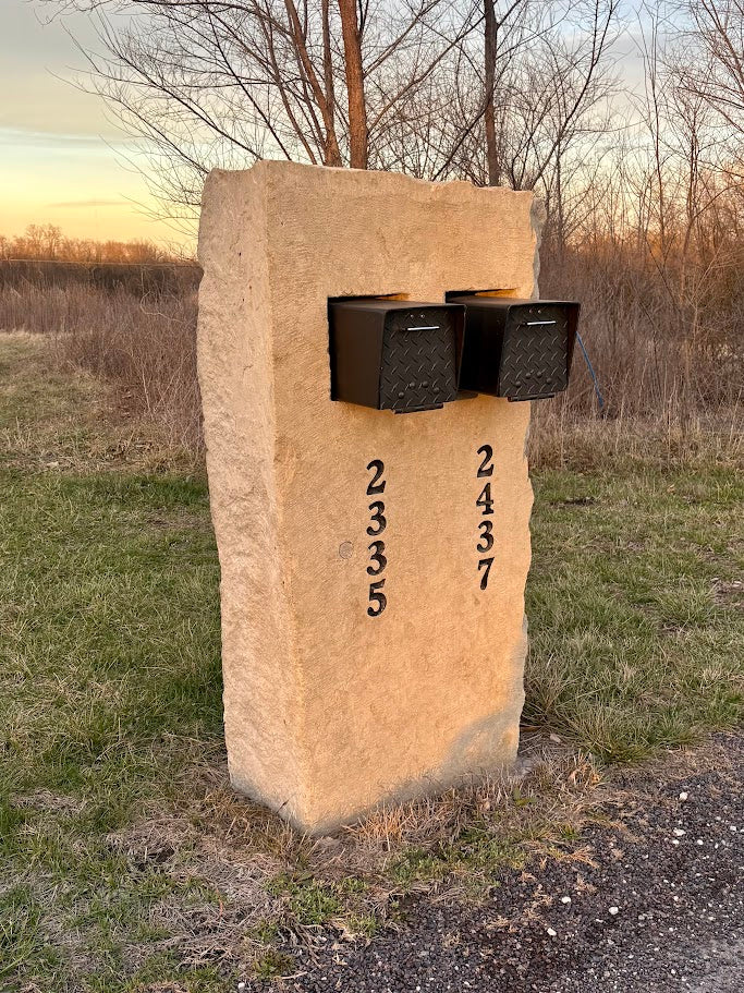 Newly Quarried Double Stone Mailbox